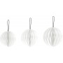 HEYDA Set dcoration "Balle en nid d\'abeille", blanc