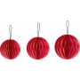 HEYDA Set dcoration "Balle en nid d\'abeille", rouge