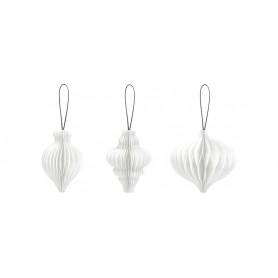 HEYDA Set dcoration "Goutte en nid d\'abeille", blanc