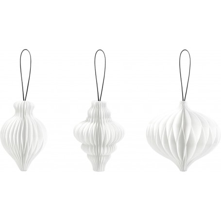 HEYDA Set dcoration "Goutte en nid d\'abeille", blanc