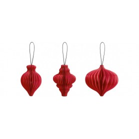 HEYDA Set dcoration "Goutte en nid d\'abeille", rouge