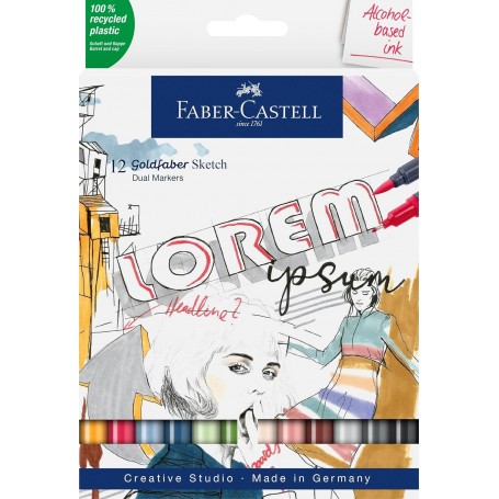 FABER-CASTELL Marqueur Sketch GOLDFABER, tui de 12