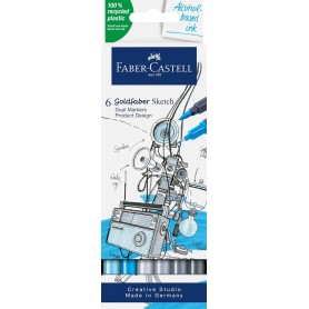 FABER-CASTELL Marqueur Sketch GOLDFABER, tui de 6 design