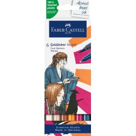 FABER-CASTELL Marqueur Sketch GOLDFABER, tui de 6 Manga