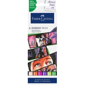FABER-CASTELL Marqueur Sketch GOLDFABER, tui de 6 Graphic