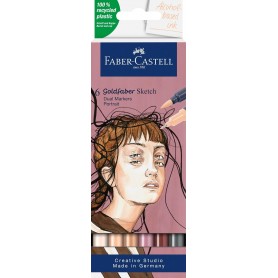 FABER-CASTELL Marqueur Sketch GOLDFABER, tui de 6 Portrait