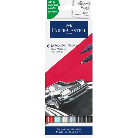 FABER-CASTELL Marqueur Sketch GOLDFABER, tui de 6 Car