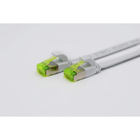  Câble patch U/FTP catégorie 6a ultra plat Blanc 1 m
