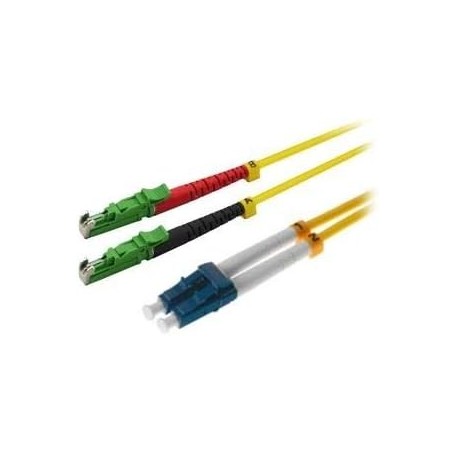  LWL E2000 APC (LSH)/LC Duplex 9/125μm OS2 Jaune 1,0 m