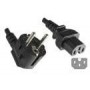  Câble d'alimentation avec fiche de Contact de Protection 90 vers C15 Noir 1,8 m