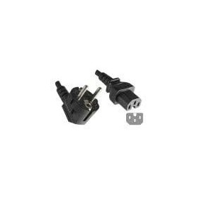  Câble d'alimentation avec fiche de Contact de Protection 90 vers C15 Noir 1,8 m