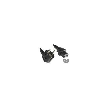  Câble d'alimentation avec fiche de Contact de Protection 90 vers C15 Noir 1,8 m