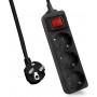  Multiprise CLASSIC 3 prises avec interrupteur Noir 1,5 m