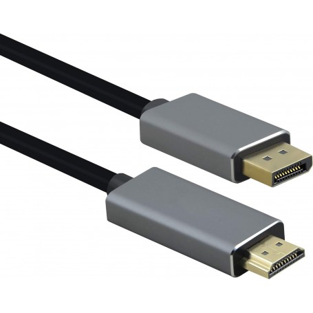  Câble de raccordement DisplayPort mâle vers HDMI mâle Premium Noir 2 m
