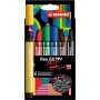 Etui carton x 6 feutres pointe biseautée STABILO Pen 68 MAX ARTY - noir + bleu + rouge + vert + jaune + marron
