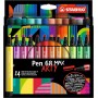 Etui carton x 24 feutres pointe biseautée STABILO Pen 68 MAX ARTY