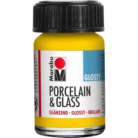 Marabu Peinture "Porcelain & Glass", brillant, 15 ml, jaune