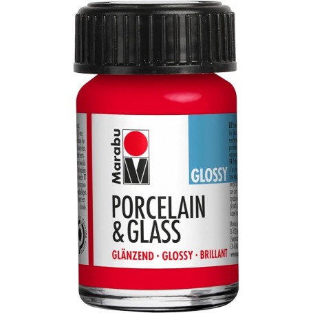Marabu Peinture "Porcelain & Glass", brillant, 15 ml, cerise