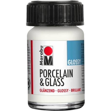 Marabu Peinture "Porcelain & Glass", brillant, 15 ml, blanc
