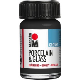 Marabu Peinture "Porcelain & Glass", brillant, 15 ml, noir