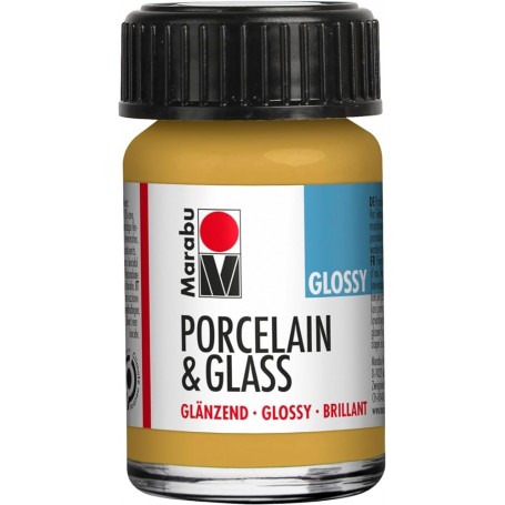 Marabu Peinture "Porcelain & Glass", brillant, 15 ml, or
