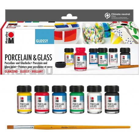 Marabu Peinture "Porcelain & Glass Glossy", kit de dmarrage