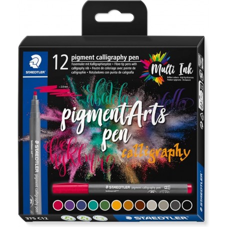 STAEDTLER Feutre pigment calligraphy pen, tui de 12