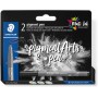 STAEDTLER Feutre pigment pen, noir, tui carton de 2