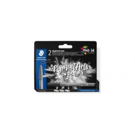 STAEDTLER Feutre pigment pen, noir, tui carton de 2
