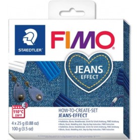 FIMO SOFT Kit de pte modeler JEANS EFFECT cuire au four