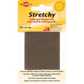 KLEIBER Patch thermocollant lastique, 400 x 60 mm, brun
