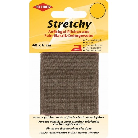 KLEIBER Patch thermocollant lastique, 400 x 60 mm, brun