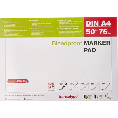 transotype Bloc pour marqueur, A4, 75 g/m2, 50 feuilles