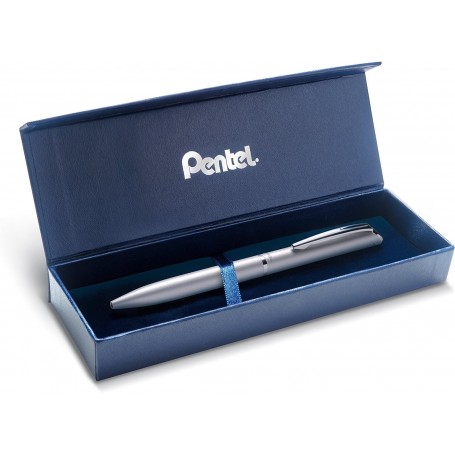 Pentel Stylo roller encre gel EnerGel Hi-Class, argent