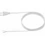  Câble d'alimentation 2x0,75 2m Blanc, H03VVH2-F fiche Euro Non emballé