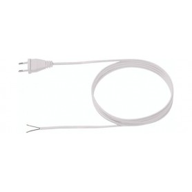  Câble d'alimentation 2x0,75 2m Blanc, H03VVH2-F fiche Euro Non emballé