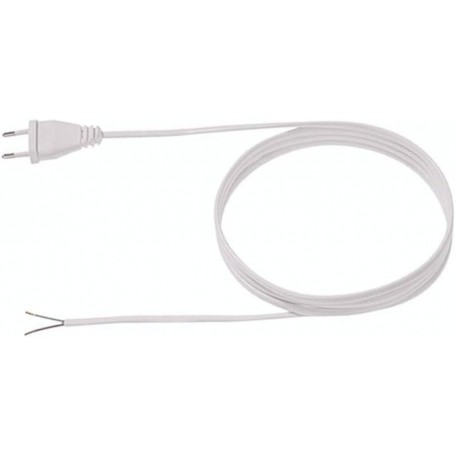  Câble d'alimentation 2x0,75 2m Blanc, H03VVH2-F fiche Euro Non emballé