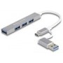 DeLOCK 64214 hub & concentrateur USB 3.2 Gen 1 (3.1 Gen 1) Type-A + Type-C 5000 Mbit/s Argent