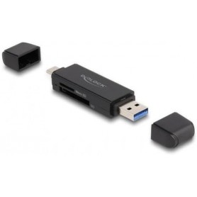 DeLOCK 91004 Lecteur de Carte mémoire USB 3.2 Gen 1 (3.1 Gen 1) Type-A/Type-C Noir