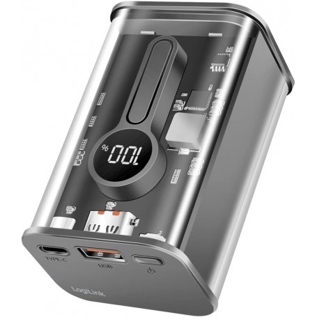 LogiLink Batterie externe mobile avec cran, 10.000 mAh