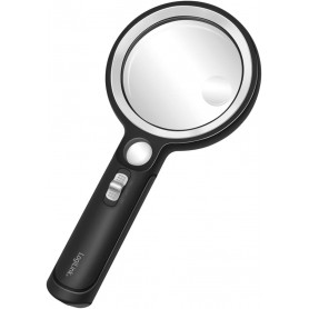 LogiLink Loupe avec manche, lampe UV & LED, rond, noir