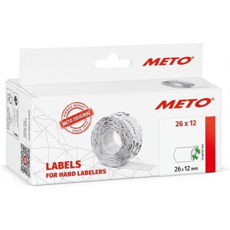 METO tiquette pour tiqueteuse de prix, 26 x 12 mm, blanc