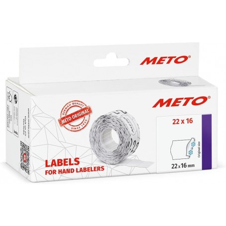 METO tiquette pour tiqueteuse, 22 x 16 mm, blanc