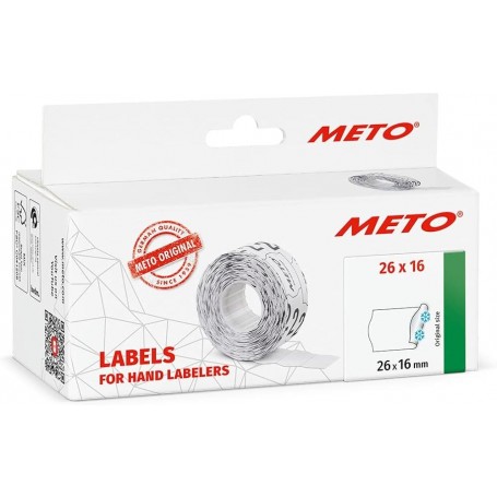 METO tiquette pour tiqueteuse de prix, 26 x 16 mm, blanc