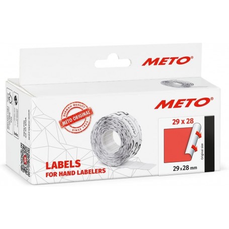METO tiquette pour tiqueteuse de prix, 29 x 28 mm, rouge