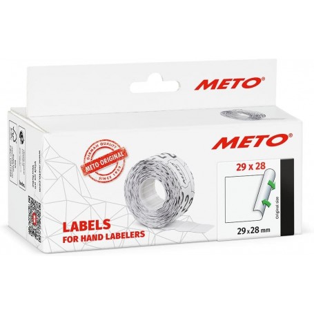 METO tiquette pour tiqueteuse de prix, 29 x 28 mm, blanc