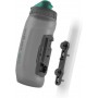 TWIST Bottle 590 Lot de bouteilles anti-bactériennes + base de vélo transparente Noir/vert clair