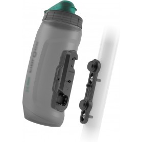 TWIST Bottle 590 Lot de bouteilles anti-bactériennes + base de vélo transparente Noir/vert clair