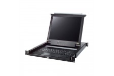 KVM ATEN CL1000M, console LCD 17 "Slideaway, avec clavier éclairé par LED (DE), pour armoire réseau 19"