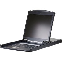 ATEN CL1308N Commutateur KVMP, 8 ports, Console LCD 19 ", USB, PS / 2, VGA, Clavier (allemand) avec rétroéclairage par LED